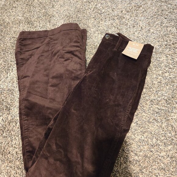 NWT Madewell Perfect Vintage Flare Corduroy Pants Brown 26 - Picture 1 of 5